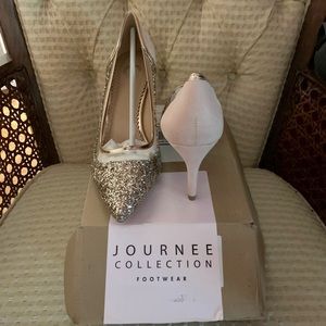 NEW Journee Collection Kalani Rose Gold Glitter Heels - Sz 11